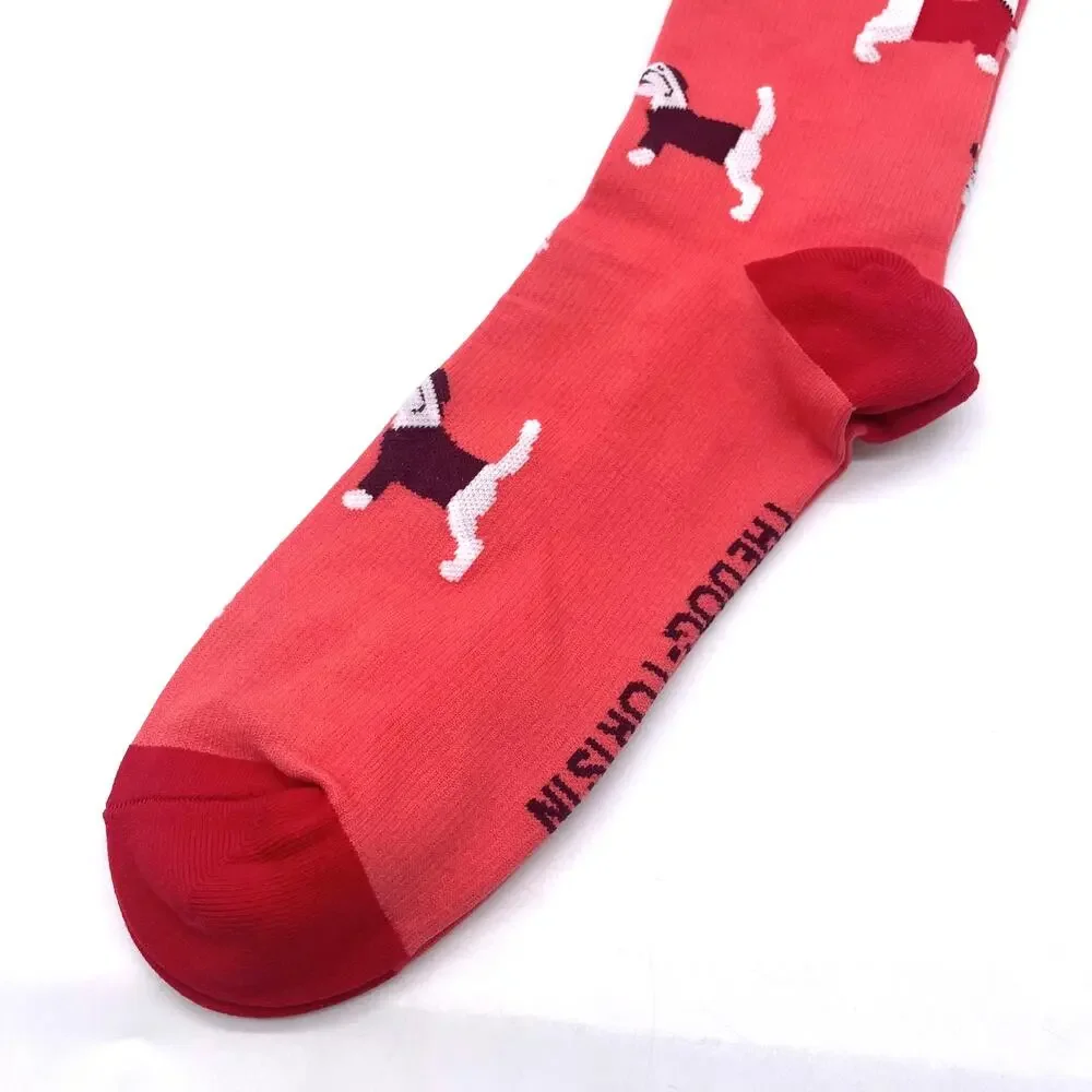 1 Pair FIGS Compression 'Dog' Coral Pink Socks Size XL